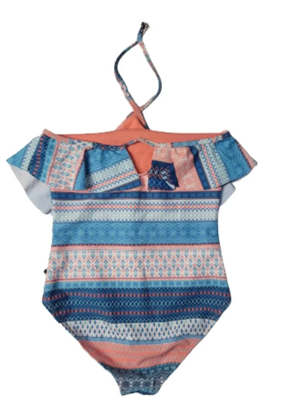 Lucky Brand Girls One Piece Swimsuit Geometric Print Size M 8/10 NWT